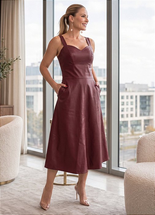 Vestido Rafaela em Couro Sintético Premium