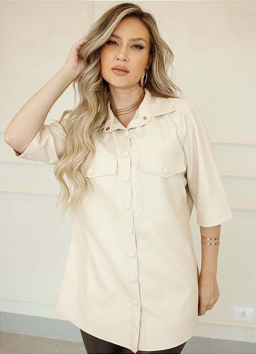Camisa Fabiola em Couro Sintético Premium