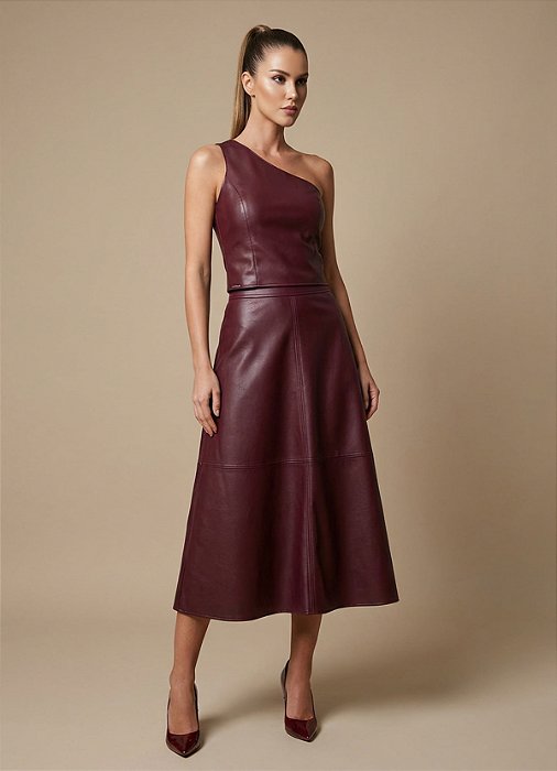 Conjunto Regata Um Ombro e Saia Godê Gabi