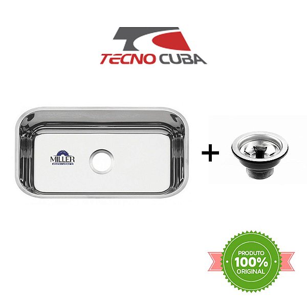 Cuba Em Inox N°2-17  (56x34x17) Funda Alto Brilho válvula 3 1/2" - Tecnocuba