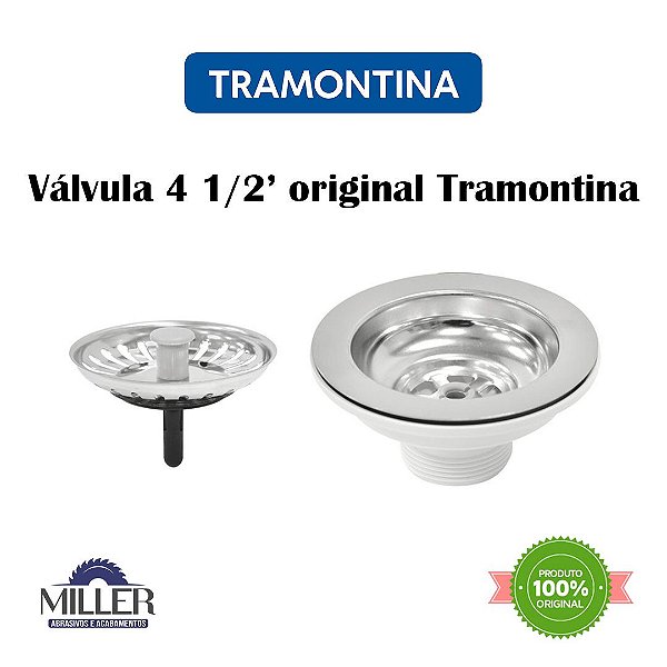 Ralo de Pia válvula Lavatório Cromado 4 1/2" - Original Tramontina