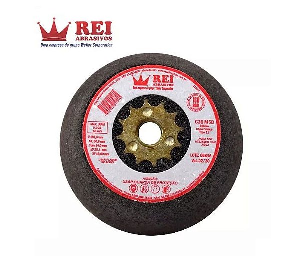 Rebolo Rei Copo Cônico 4" (copo pequeno) Desbaste grão 36