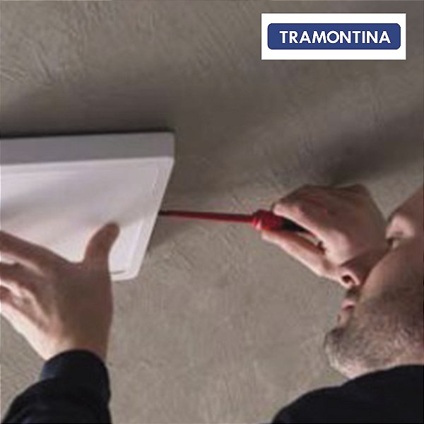Painel LED Tramontina Quadrado de Sobrepor 400x400mm Branco 32W 6500K 2560 lm Luz Branca 58030061