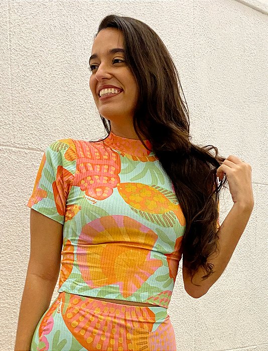 Blusa Rib MC Praia de Concha