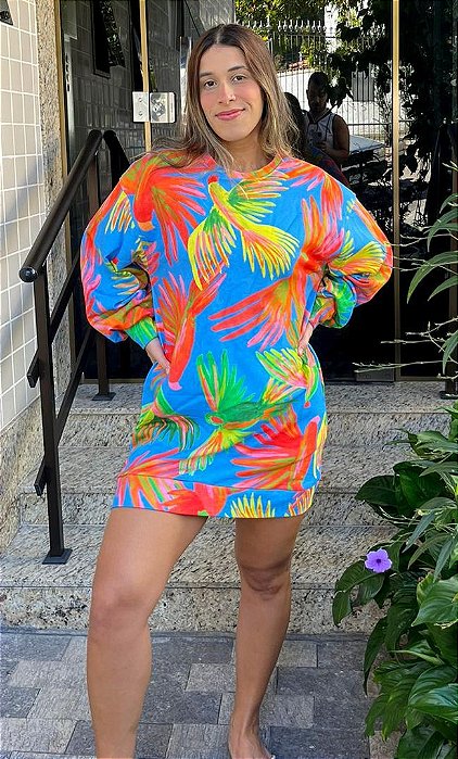 Vestido Moletom Pull Araras