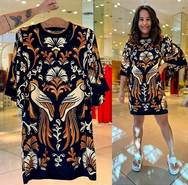 Vestido T-Shirt Helena Farm (SEM TROCA)