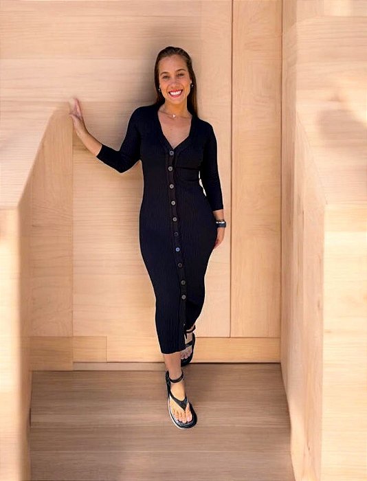 Vestido Rib Cardigan Farm (SEM TROCA)