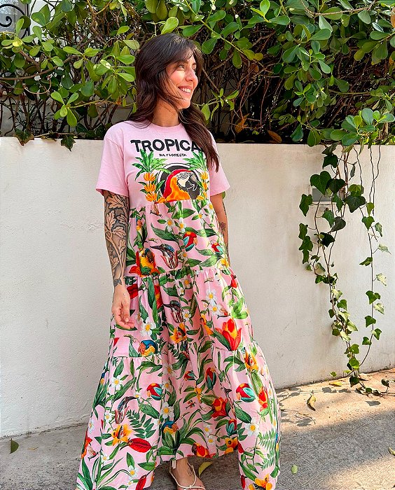 Vestido Marias Tropical da Floresta Farm