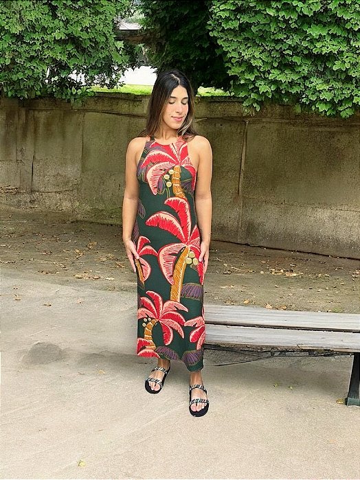 Vestido Rib Midi Rio de Janeiro Farm