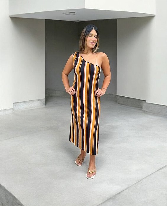 Vestido Rib Listras Farm