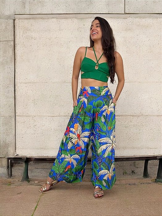 Calça Pantalona Ilha da Noite Farm