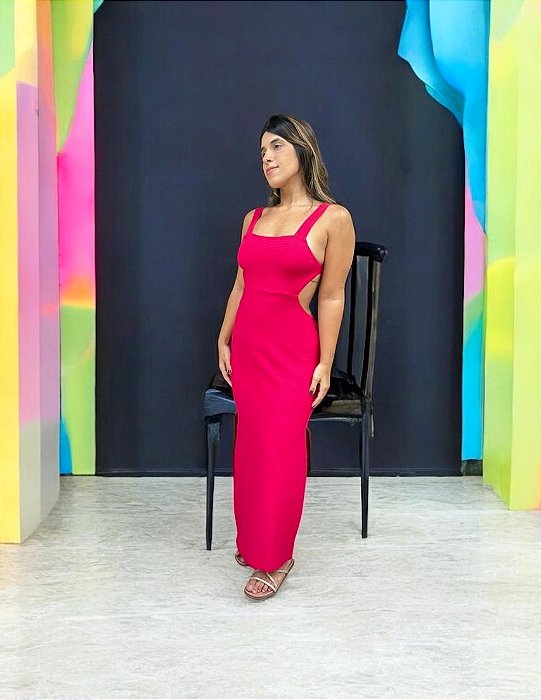 Vestido Rib Laço Costas Farm