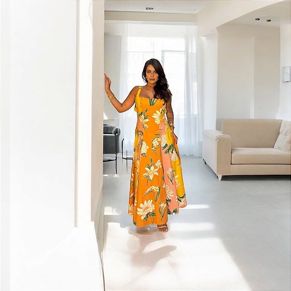 Vestido Longo Floral Alice Farm