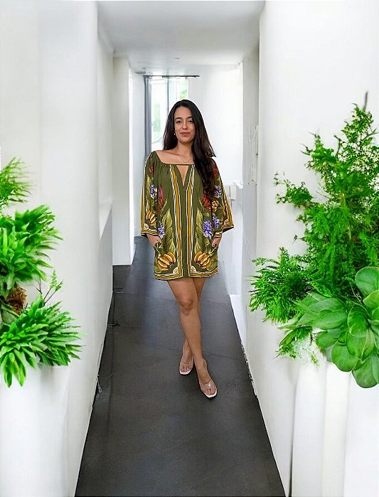 Vestido Curto Lenço Tropical Farm Original
