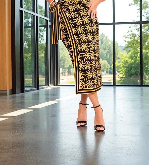 Saia Rib Midi Lenço Trancoso