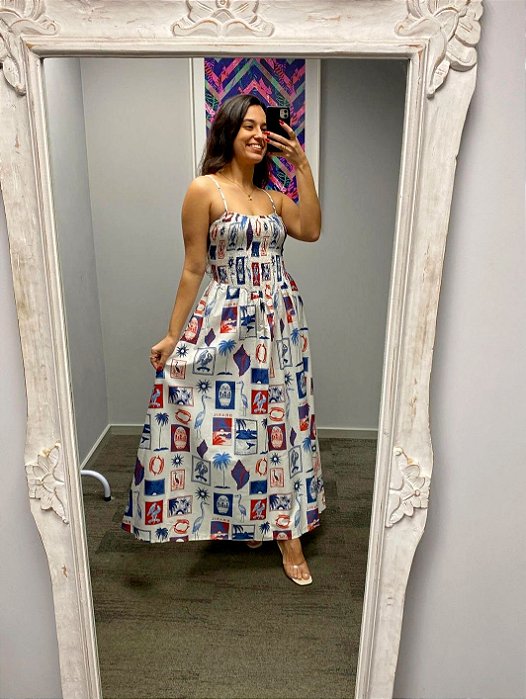 Vestido Lastex Tropical Vintage