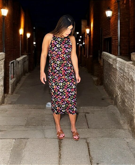 Vestido Regata Onça de Cor