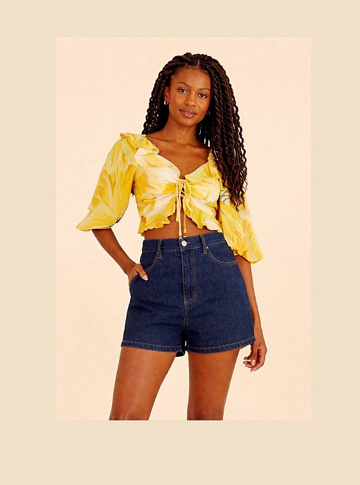 Blusa Cropped Maxi Azaleia