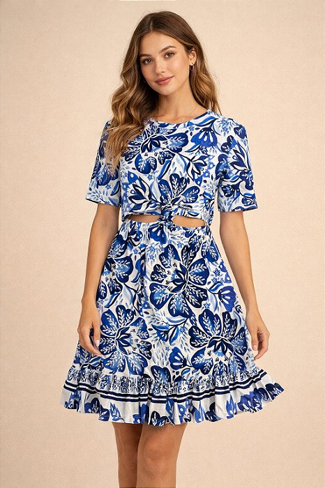 Vestido Curto Nó Paraíso de Flor
