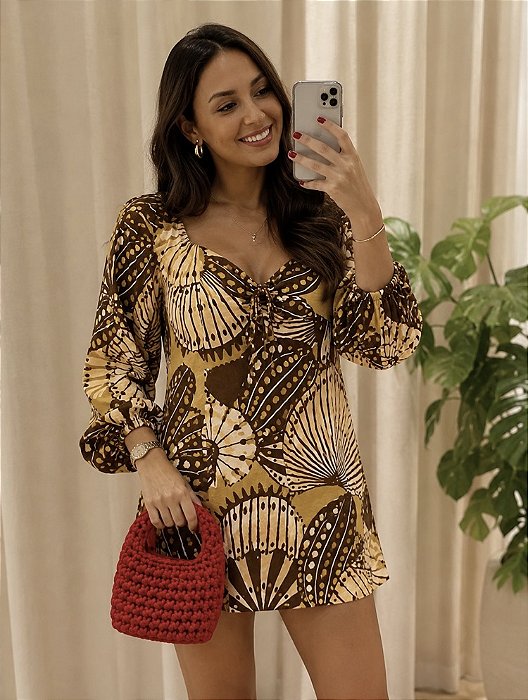 Vestido Curto Mistura de Caju (sem troca)