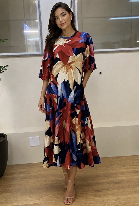 Vestido Estampa Chita Pintada (BAZAR)