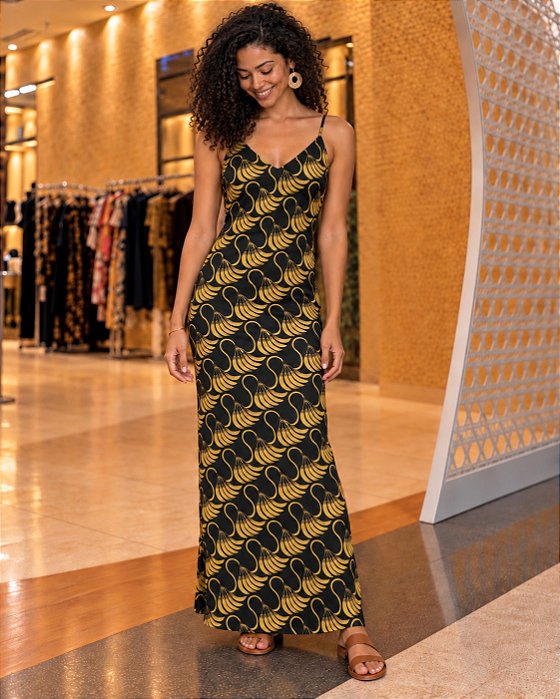 Vestido Longo Alcinha Banana Tassel