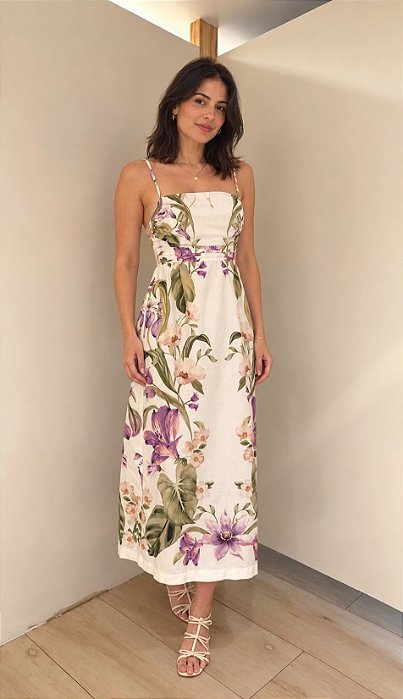 Vestido Longo Jardim Sereno