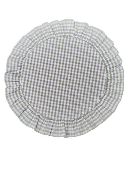 Jogo Americano Redondo de Babado Verde