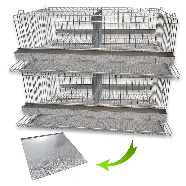 Kit 2 Gaiola Codorna Gigante Viveiro Bateria Bandeja 40 Aves