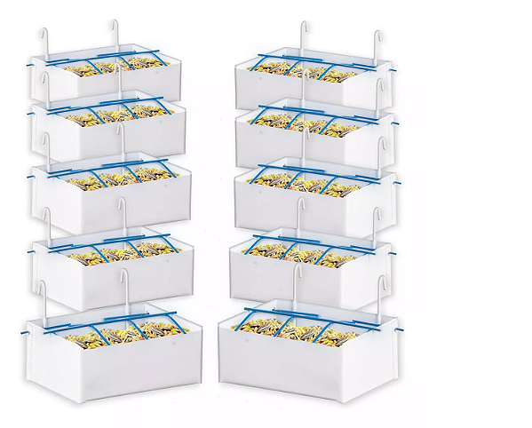 Kit Comedouro Calopsita Papagaio Pássaros Ração Fruta 10 Pçs