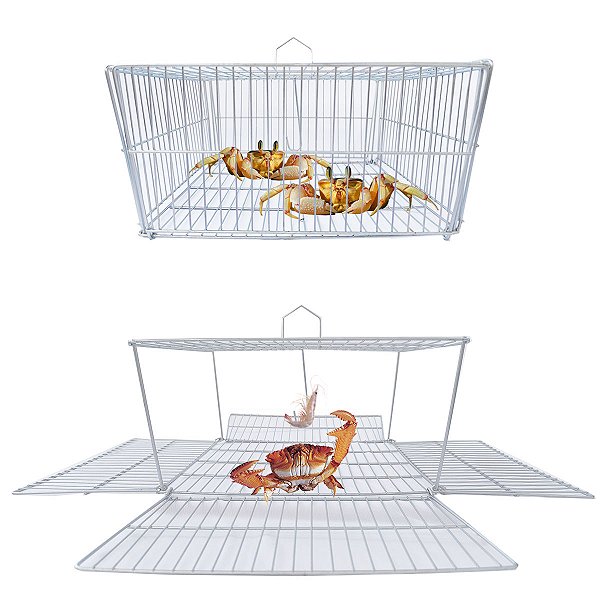 Armadilha Gaiola Pescar Siri Caranguejo Covo Arame 4 Entrada