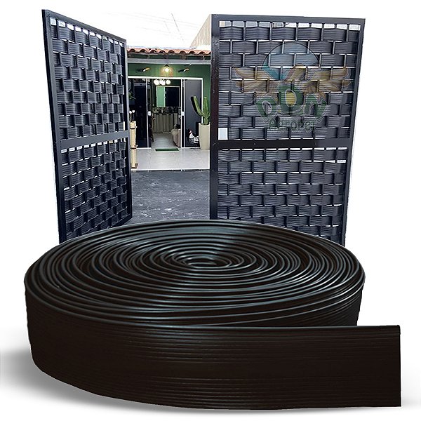 Protetor Privativo Fechamento Grade Portão Grama 50m (Preto)