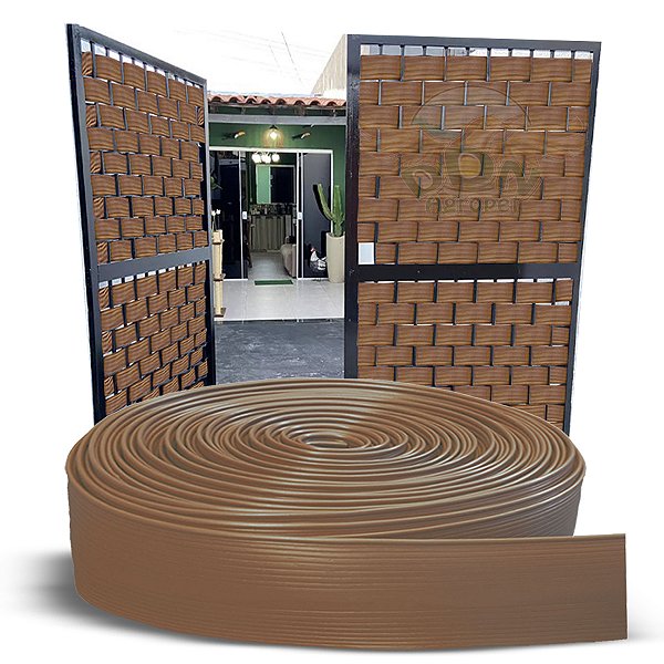 Protetor Privativo Fechamento Grade Portão Grama 50m (Marrom)