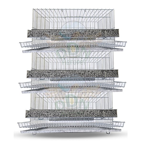 Kit 3 Gaiola Codorna Chinesa Viveiro Bateria 45 Poedeira Ovo