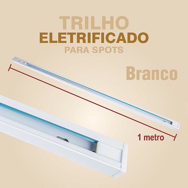 TRILHO ELETRIFICADO PARA SPOTS COM 1 METRO - BRANCO