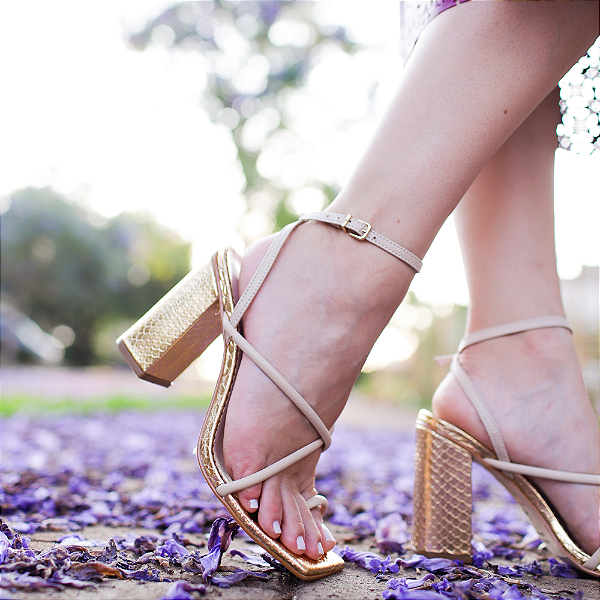 Sandália Ari Champagne - Karine Daher