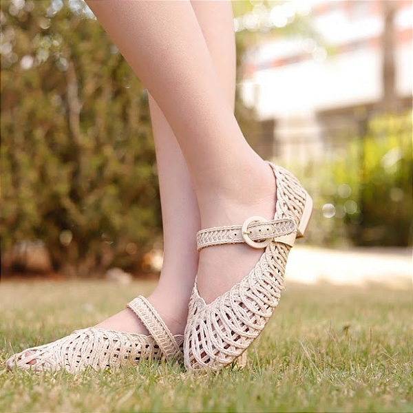 Sapatilha Tramado Manuela Off White - K Daher