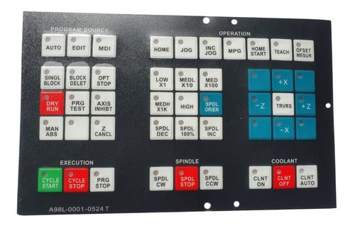 Membrana Teclado P/ Cnc Fanuc A98l - 0001 - 0524 T Sem Flat