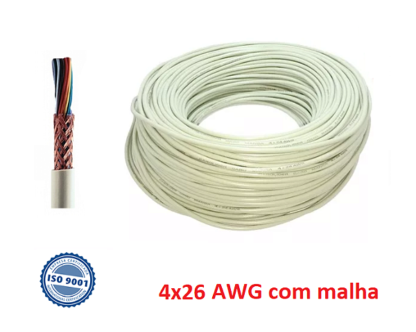 Cabo Manga 4x26awg C/malha P/refletor Piscina Automação