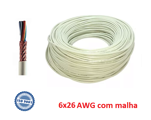 Cabo Manga 6x26awg C/malha P/refletor Piscina Automação-1m