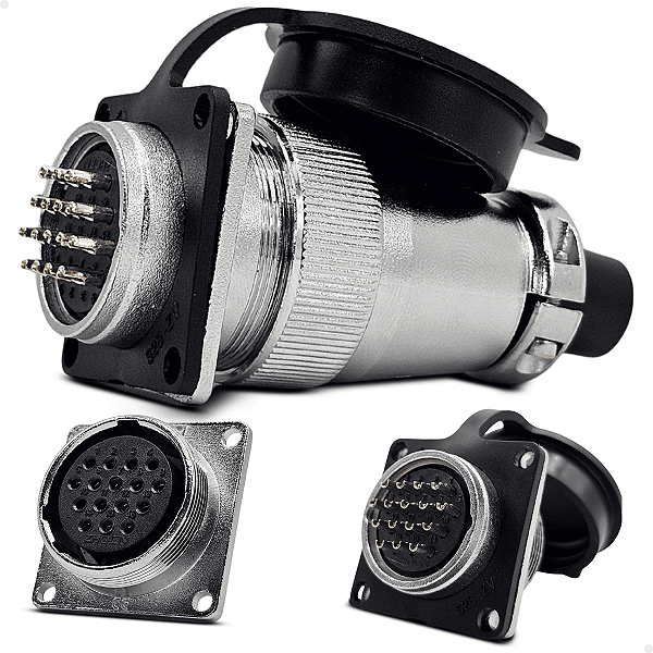 Conector 16 pinos (macho+femea) manivela cnc siemens fanuc