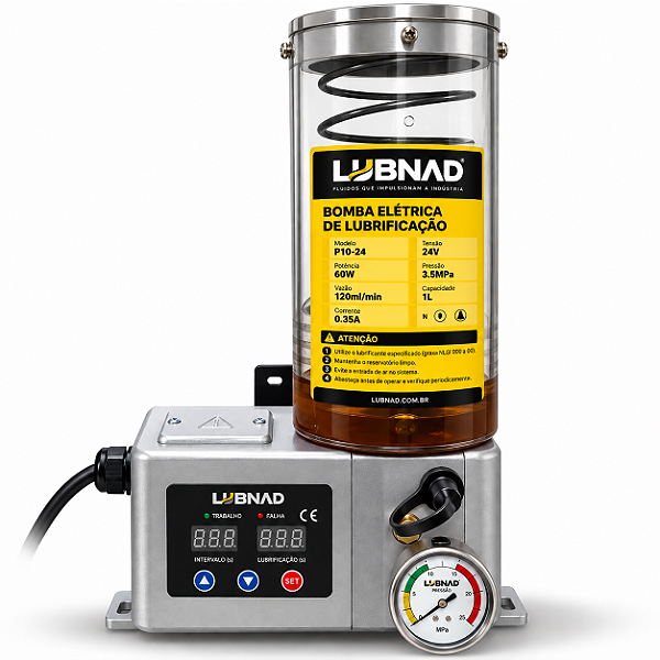 Bomba De graxa NGLI 000 a 1 Lubrificação progressiva 1L 35 BAR c/ controlador 24v