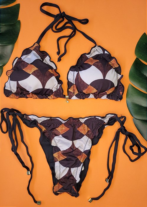 Conjunto Frufru Amarração - Estampas variadas *DUPLA FACE