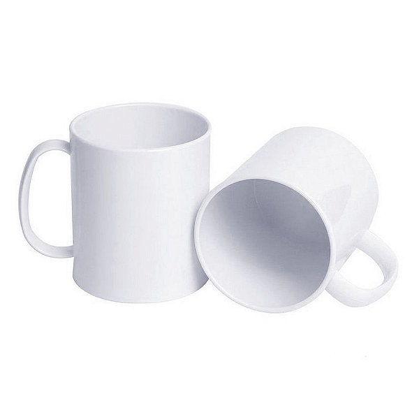 Caneca de Polímero Branca para Sublimação – 325ml | Qualidade Premium