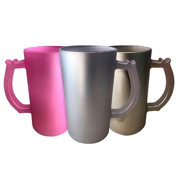 Caneca de Chopp Glitter 475ml para Sublimação | Qualidade Premium