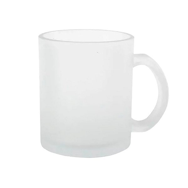 Caneca de Vidro Jateada 325ml (P/ Sublimação)