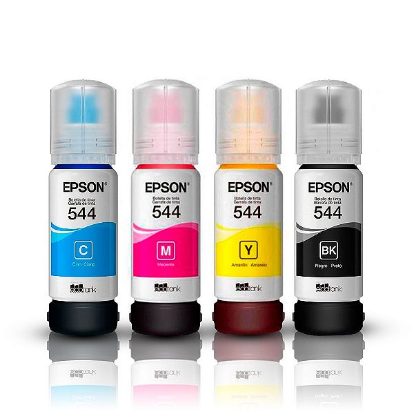 Tinta Epson, Preto, Ciano, Magenta, Amarelo - 544 Original 65 ml