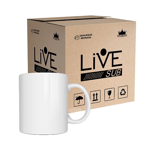Caixa de Caneca Branca Live 325ml Para  Sublimação