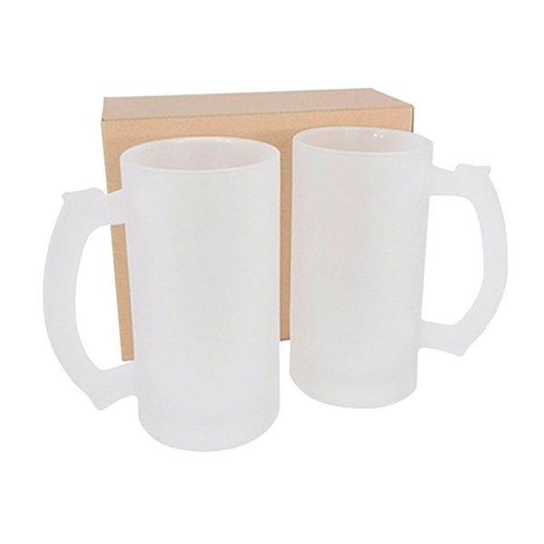 Caneca de Chopp Jateada 475ml para Sublimação | Qualidade Premium