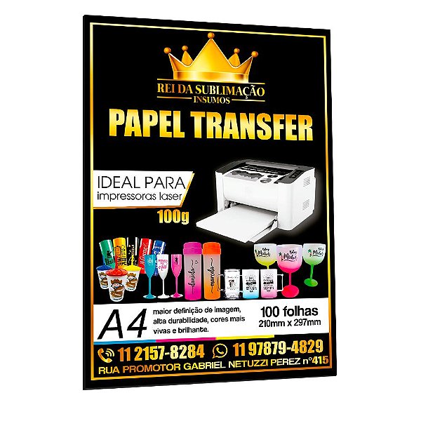 Papel Transfer 100G - A4 100 Folhas